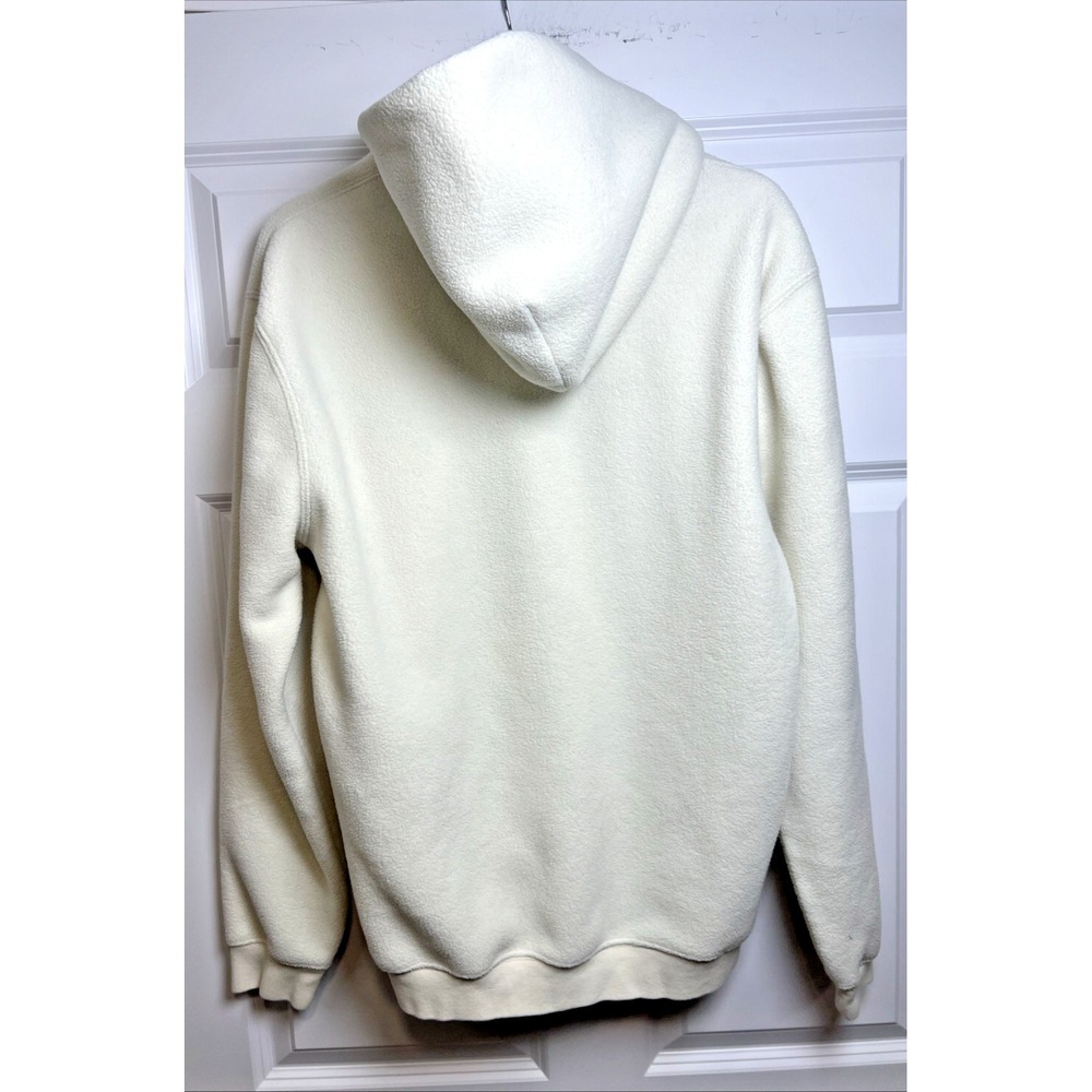 GAP Athletic Sherpa Hoodie Men's M Organic White Teddy Fleece Pullover - Picture 2 of 7